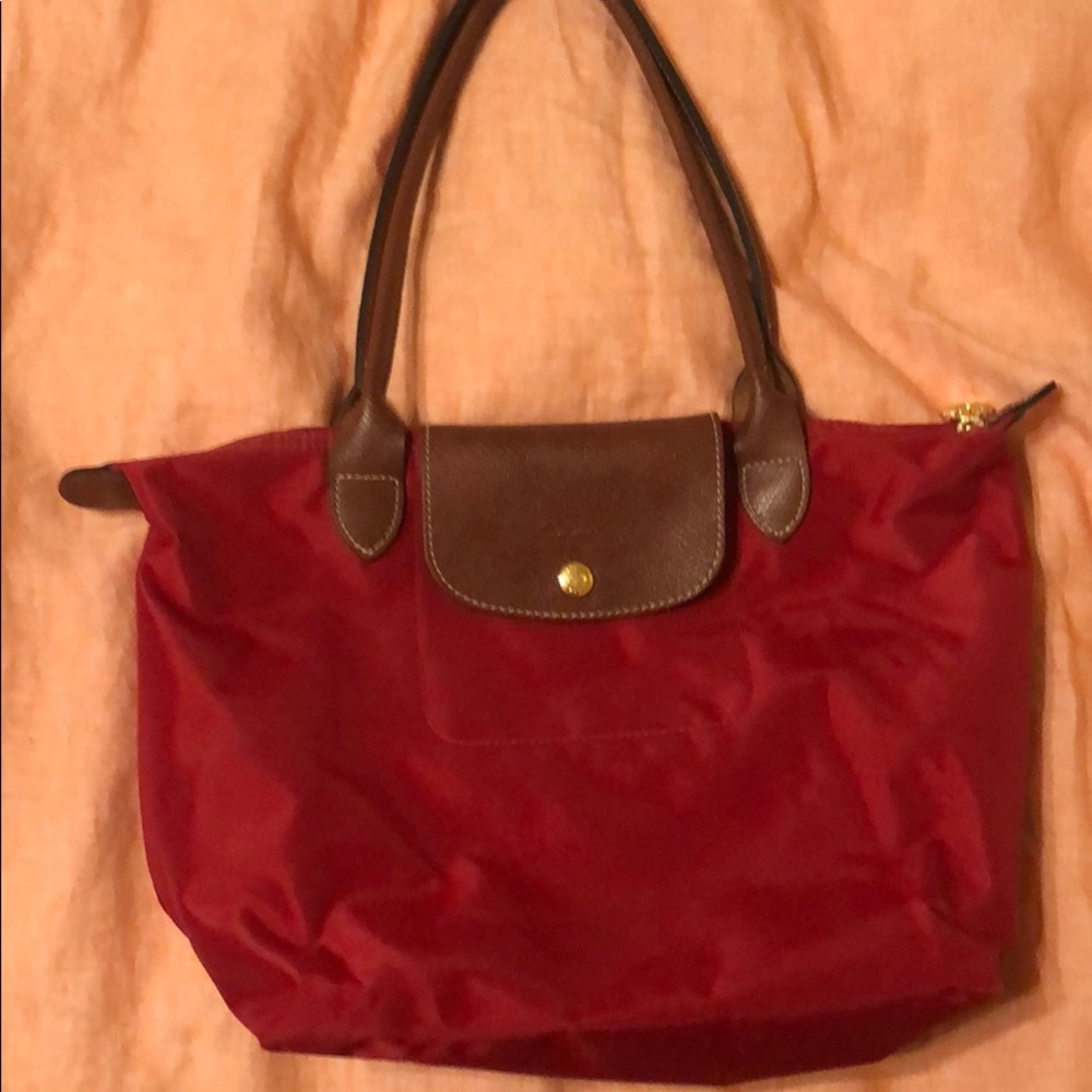 Red longchamp purse